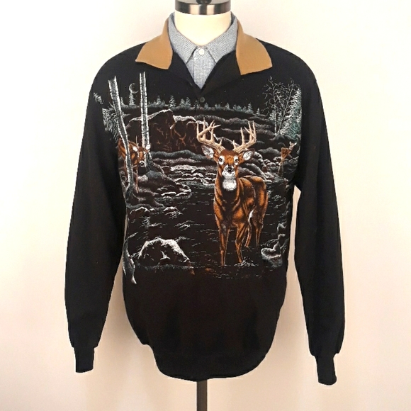 Sunchein Designs Other - VTG Dear Hunting Sunchein XL Polo Pullover Sweater